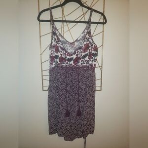 Floral Patterned Dress with Tassels